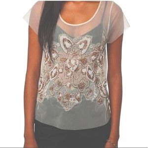 Urban Outfitters | Gorgeous Beaded Mesh Top